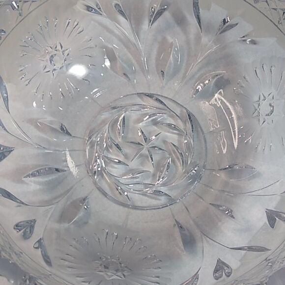Vintage American Brilliant Cut Crystal Elegant Clear Glass Bowl Heavy - Picture 4 of 9
